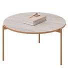 Mesa de Centro Redonda Para Sala Pé Metal Nala D04 Quartzo - Mpozenato
