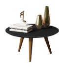 Mesa De Centro Redonda Sala Mdf Pé Palito Decorativa