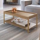 Mesa de Centro Retangular com Prateleira 93cm X 38cm Pé Madeira Oslo Mesa de Centro Retangular com Prateleira 93cm X 38cm Pé Madeira Oslo