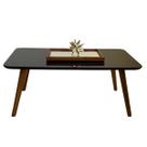 Mesa De Centro Retangular Decorativa Athenas Vidro Laca pés Madeira Maciça 90x60 - Bordinhon