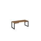 Mesa de Centro Retangular Decorativa Industrial Funcional Preto/Canela Aço/MDP