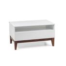 Mesa de Centro Retangular Fresh 1 Gaveta Branca e Imbuia