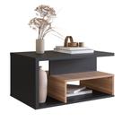 Mesa de Centro Retangular Leah Preta e Montana Mesa de Centro Retangular Leah Preta e Montana