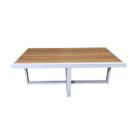 Mesa de Centro Retangular Paris Industrial Branco com MDF