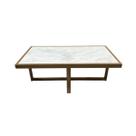 Mesa de Centro Retangular Paris Industrial Dourado com MDF Mesa de Centro Retangular Paris Industrial Dourado com MDF