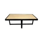 Mesa de Centro Retangular Paris Industrial Preto com MDF Mesa de Centro Retangular Paris Industrial Preto com MDF