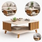 Mesa De Centro Ripada Sala Off White Classica Premium