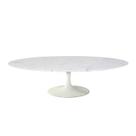Mesa de Centro Saarinen 46cm Oval Carrara 135x90cm - Base Branca