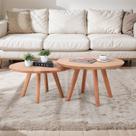 Mesa de Centro Sabrina 35cm X 60cm Bege Natural