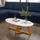 Mesa de Centro Sala de estar Vintage Oval Branca