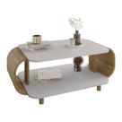 Mesa de Centro Sala Floripa com Pés de Madeira Maciça