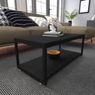 Mesa de centro sala industrial preta quadrada retangular mesinha de centro sala madeira Mesa de centro sala industrial preta quadrada retangular mesinha de centro sala madeira