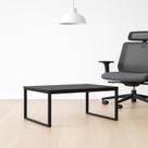 Mesa De Centro Sala Industrial Retangular Ferro E Madeira cor preto