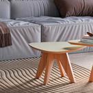 Mesa de Centro Sala MDF Orgânica Baixa Triangular Com 4 Pés