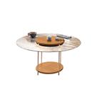 Mesa de Centro Sky Sala de Estar com Tampo em Vidro Pés em Aço Cinamomo G26 - Hb Móveis