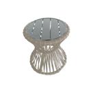 Mesa De Centro Sol Em Corda Náutica E Base Em Alumínio Cinza 50cm Areia - Cor: Bege Mesa De Centro Sol Em Corda Náutica E Base Em Alumínio Cinza 50cm Areia - Cor: Bege