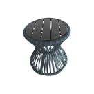 Mesa de Centro Sol em Corda Náutica e Base em Alumínio Preta 50cm Cinza Mesa de Centro Sol em Corda Náutica e Base em Alumínio Preta 50cm Cinza