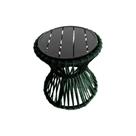 Mesa de Centro Sol em Corda Náutica e Base em Alumínio Preta 50cm Verde Musgo Mesa de Centro Sol em Corda Náutica e Base em Alumínio Preta 50cm Verde Musgo