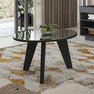 Mesa de Centro Tampo com Espelho Pés em MDF Espanha Preto