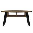 Mesa De Centro Tampo Oval 2 Nichos 100 cm Pinho Preto ARLY