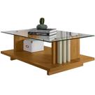 Mesa De Centro Tampo Vidro Retangular Foz Cumaru/opala Mesa De Centro Tampo Vidro Retangular Foz Cumaru/opala