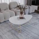 Mesa de Centro Trude Organica 35cm 90cm X 60cm Branco/Dourado