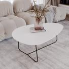 Mesa de Centro Trude Organica 35cm 90cm X 60cm Branco/Preto