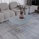 Mesa de Centro Trude Organica 35cm 90cm X 60cm Cinza Cristal/Dourado
