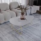 Mesa de Centro Trude Organica 35cm 90cm X 60cm Cinza Fendy/Dourado