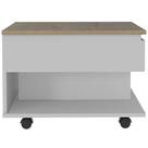 Mesa de Centro Tuhome Luanda com Tampo Elevatório e Rodízios 39x50cm Mesa de Centro Tuhome Luanda com Tampo Elevatório e Rodízios 39x50cm