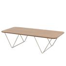 Mesa de Centro Veneza Retangular Nacional Móveis 120 cm (largura) Tampo MDF Amêndoa Base Metal Preto