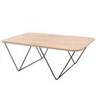 Mesa de Centro Veneza Retangular Nacional Móveis 90 cm (largura) Tampo MDF Amêndoa Base Metal Preto
