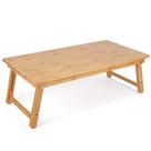 Mesa de chão Nnewvante de bambu dobrável e ajustável 90 x 45 cm