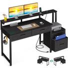 Mesa de computador AODK de 48" com 4 gavetas e tomada elétrica Mesa de computador AODK de 48" com 4 gavetas e tomada elétrica