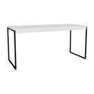 Mesa de Computador Branco Escrivaninha Industrial Pé De Ferro Diretor 120cm