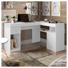 Mesa De Computador Com Porta E Gaveta Nilo Branco Fosco