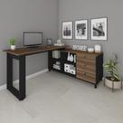 Mesa de Computador em L Barcelona Ipê Preto