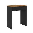 Mesa de Computador Escrivaninha Notebook Compacta Cor Preto/Freijó - PRADO MOVEIS