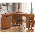 Mesa de Computador Escrivaninha Office Manicure em L Alessa Lukaliam Móveis Tampo MDF 25mm