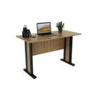 Mesa de Computador ME-4194 Amêndoa/Preto - Tecno Mobili