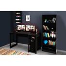 Mesa de Computador Quarto Gamer ( de Computador + Estante) 2 Peças Preto - Tecno Mobili