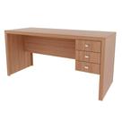Mesa de Computador Solteiro ME4113 c/ 3 Gavetas Amêndoa - Tecno Mobili