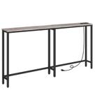 Mesa de console HOOBRO 63 Narrow com estação de carregamento Greige