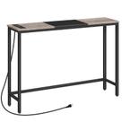 Mesa de console HOOBRO Narrow com tomadas elétricas 114 cm cinza/preta