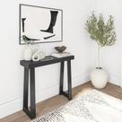 Mesa de console Plank+Beam em madeira maciça de 36 cm com prateleira preta