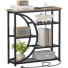 Mesa de console Snughome Entryway com estação de carregamento cinza