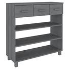 Mesa de console vidaXL HAMAR Range Pinewood com armazenamento em cinza escuro