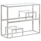 Mesa de console vidaXL Silver em aço inoxidável com tampo de vidro