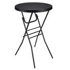 Mesa de coquetel Byliable High Top Redonda Dobrável 70 cm Preta