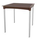 Mesa de Cozinha Quadrada Atto Rattan Pés em Alumínio Chocolate